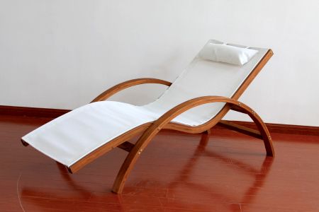 Outdoor Balcony Single Solid Wood Lounge Chair - Outdoor single solid wood lounge chair with armrests