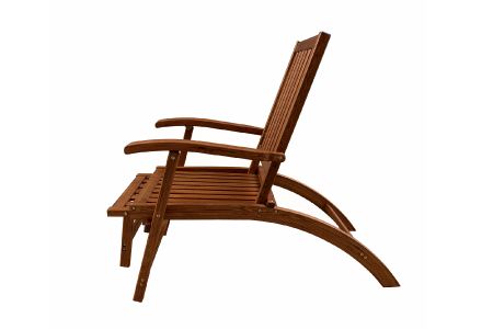 Natural Wood Retractable Leisure Lounge Chair - Retractable solid wood lounge chair
