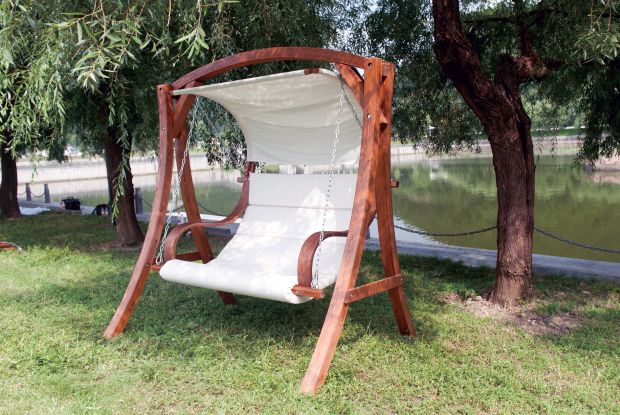 Wood Swing with Canopy