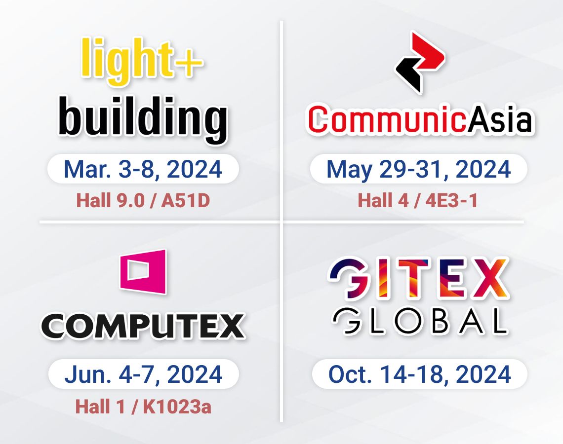 Light and Building, CommunicAsia, Computex és GITEX kereskedelmi kiállítások
