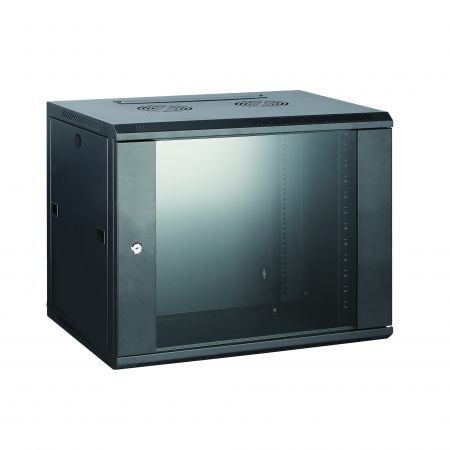 6U SPCC Falra szerelhető szekrény - SPCC Falra szerelhető szekrény elülső edzett üveg ajtóval és kis kör alakú zárral