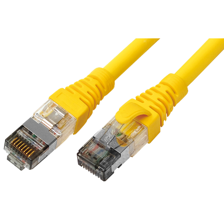 Cat.6A S/STP 26 AWG patch kábel, sárga - Macska 6A S/FTP 26 AWG árnyékolt Ethernet RJ45 egyedi színekkel rendelhető patch kábel
