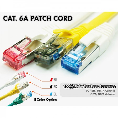 Cat6A patch kábelek - 6A kategóriájú patch kábelek színes házakkal