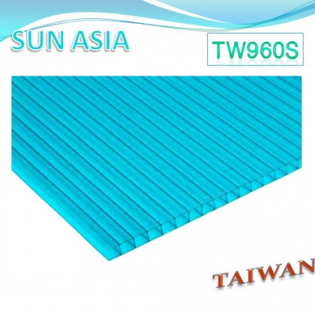 Frosted Twin Wall Polycarbonate Sheet (Blue Green) - Frosted Twin Wall Polycarbonate Sheet (Blue Green)