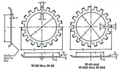 W-00 (W 000) Inch Lock Washer Drawing